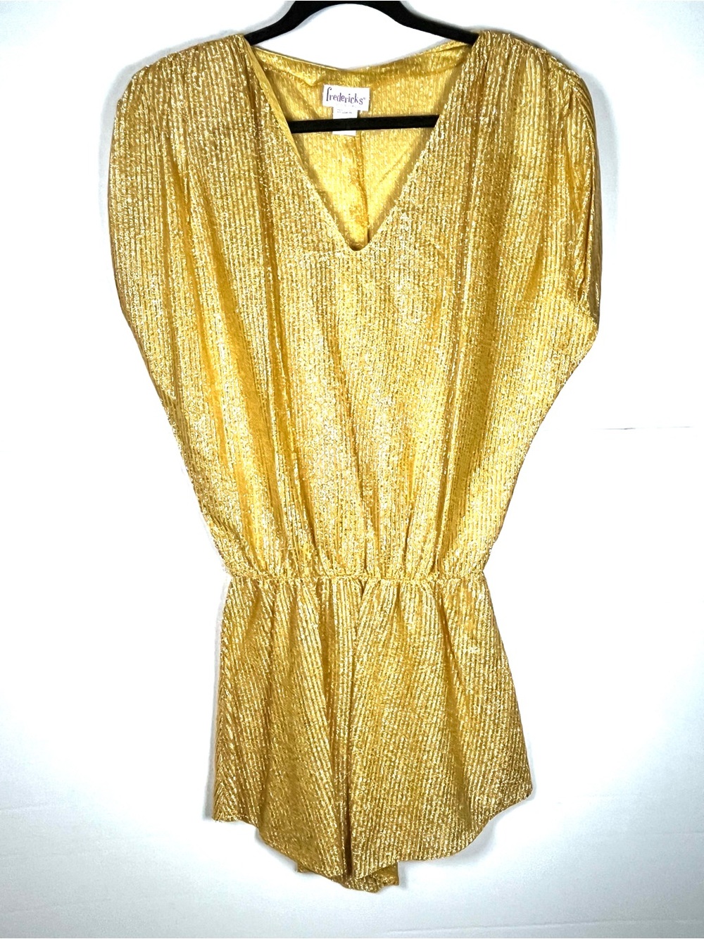Fredericks of Hollywood Gold Metallic V-Neck Top